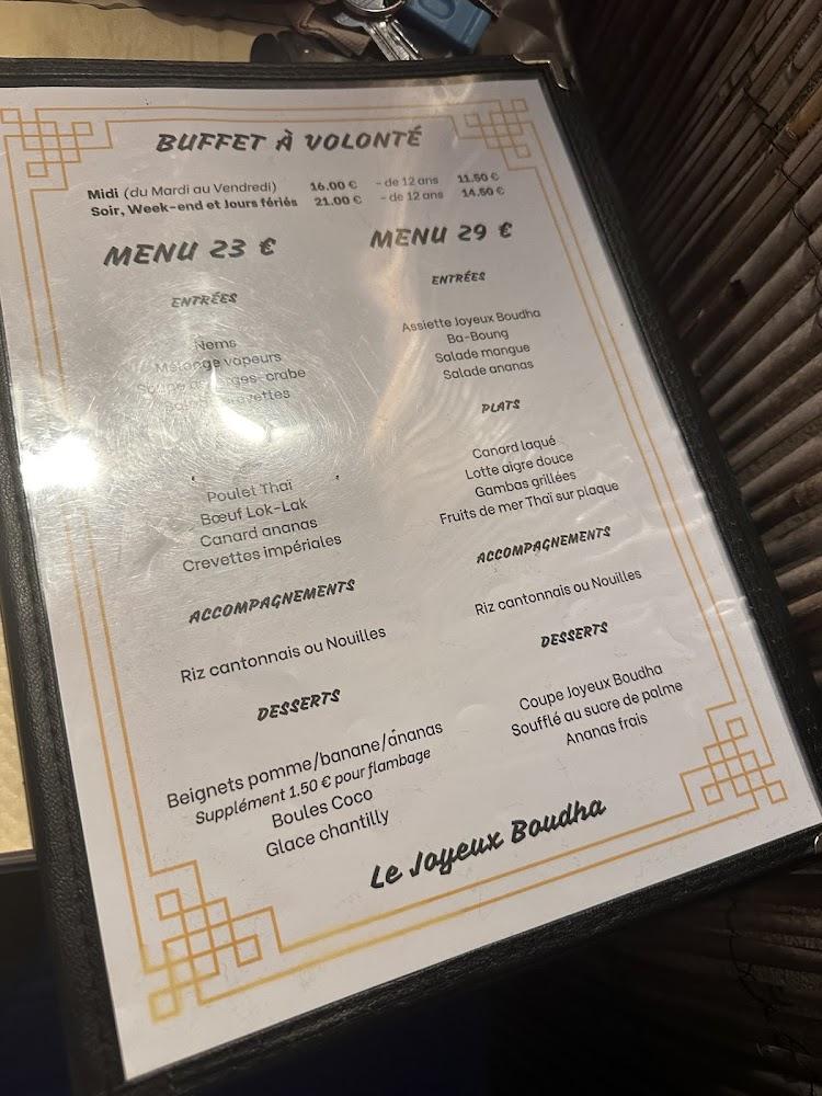Restaurant Le Joyeux Boudha - Menu Image 1